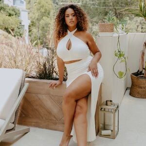 Klassy Network Ruched Maxi Skirt